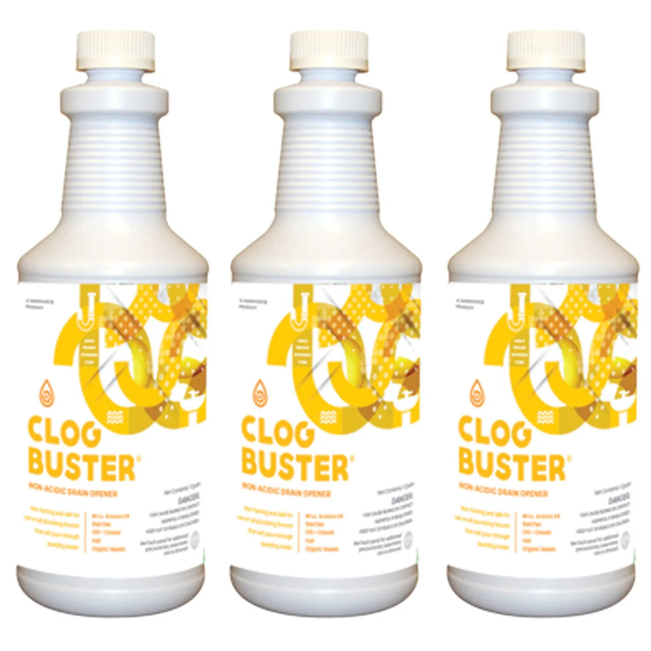 ClogBuster Liquid Drain Opener and Clog Remover, Commercial Grade, 1 Quart