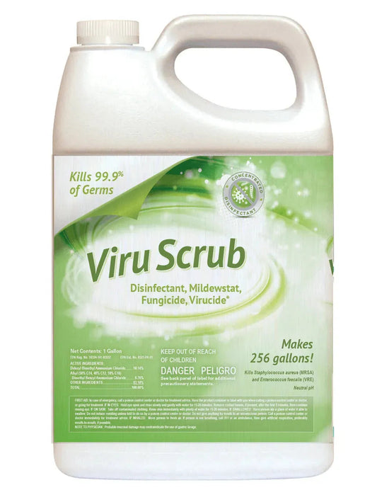 ViruScrub 1:256 Concentrate Disinfectant, Mildewcide, Fungicide & Virucide Cleaner, Kills Coronvirus, Gallon