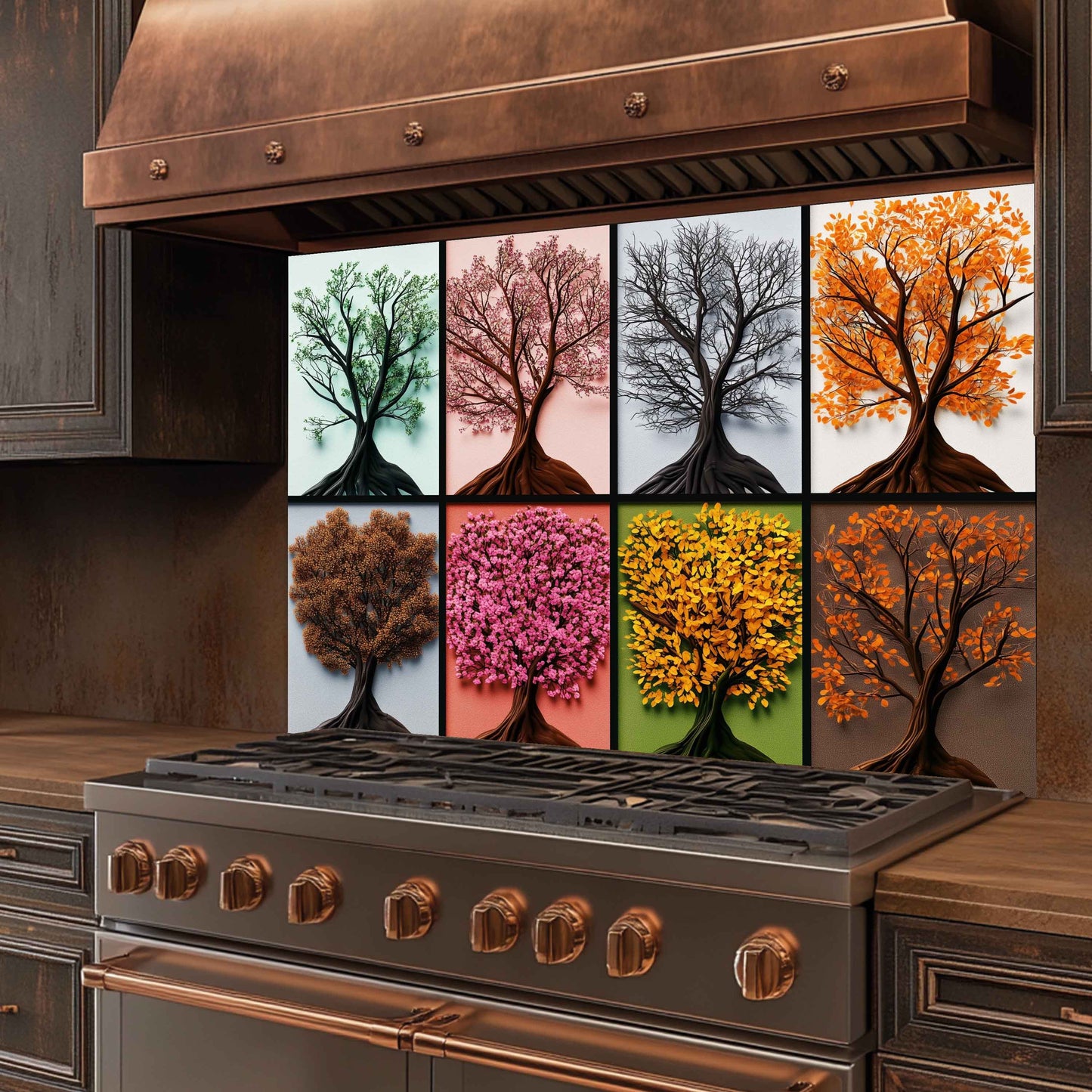 Seasons Mosaic – Tempered Glass Backsplash for Kitchen Stove