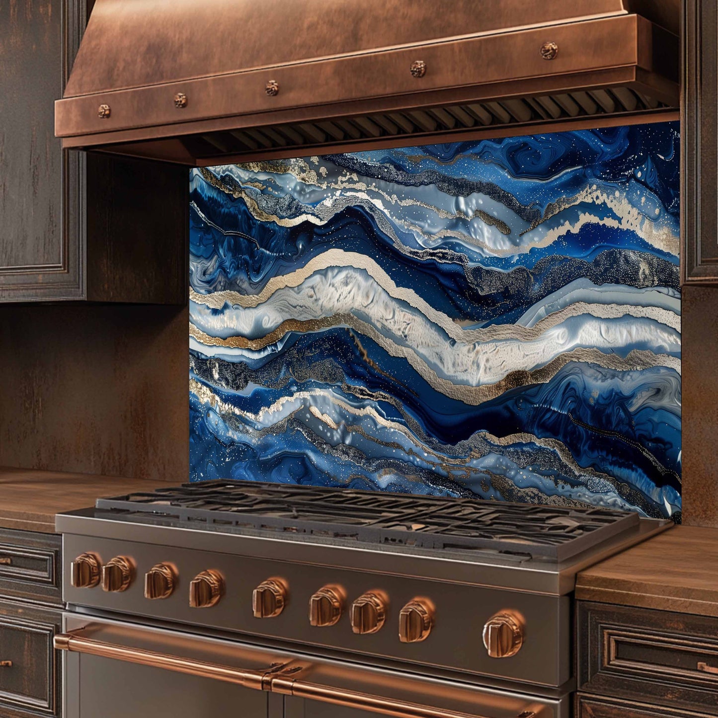 Tempered Glass Backsplash – Midnight Drift