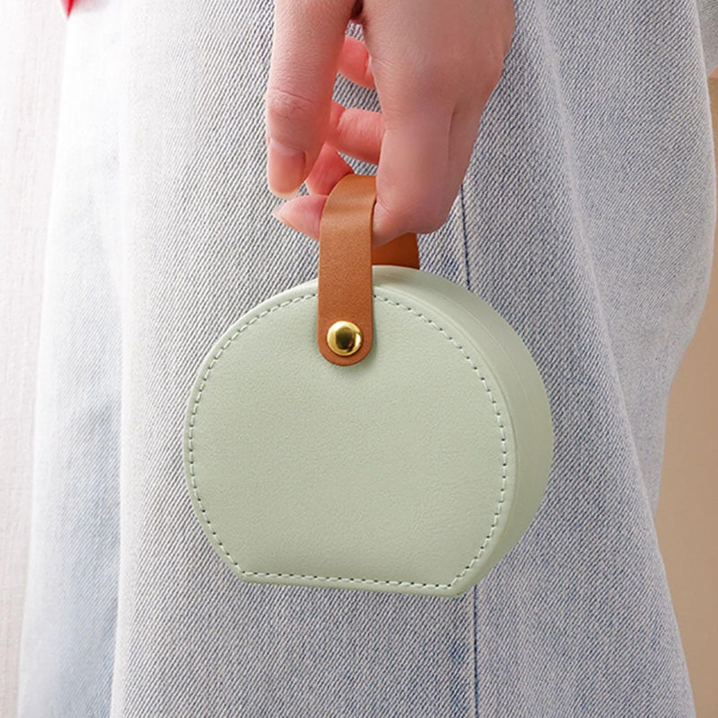 Mini Travel Jewelry Box Organizer for Compact Storage on the Go
