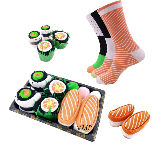 Sushi Socks 3 Pack Novelty Funny Socks for Men & Women Christmas Gift