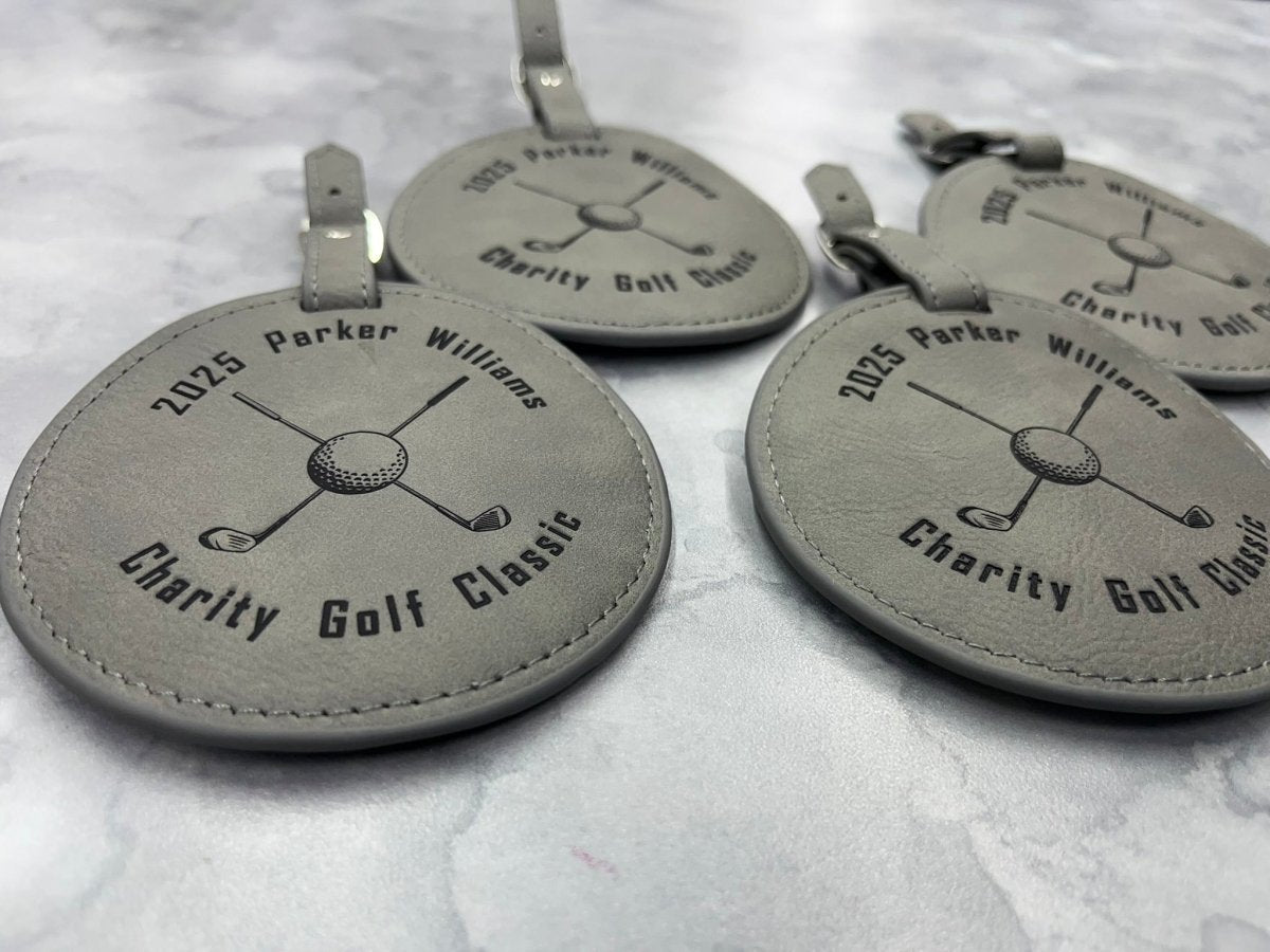 Personalized Golf Gift Set - Leather Tee Holder and Ball Marker