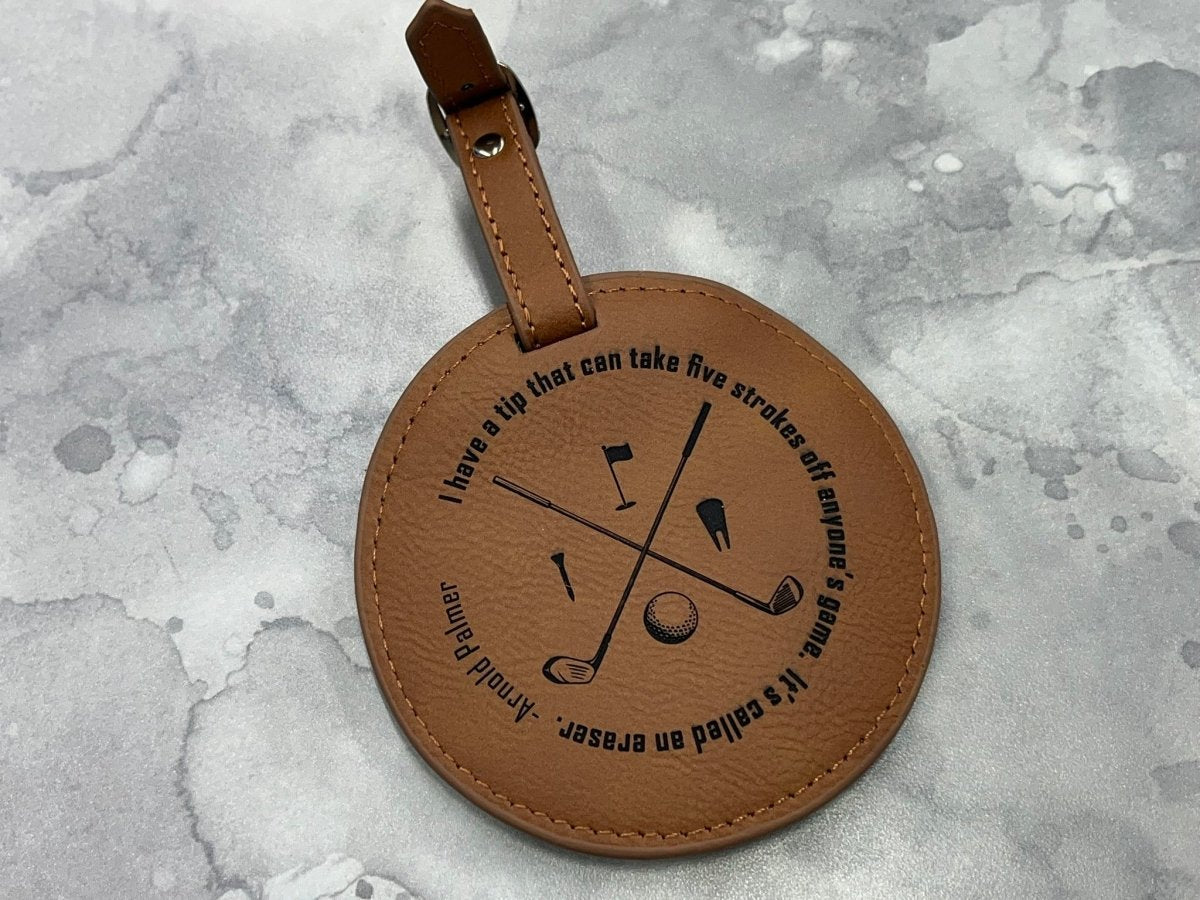 Personalized Golf Gift Set - Leather Tee Holder and Ball Marker