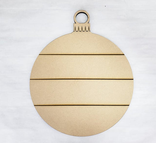 18" Round Faux Shiplap Ornament Door Hanger