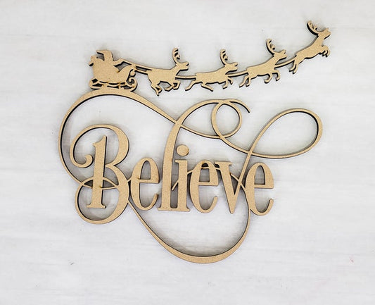 Unfinished Believe MDF Word