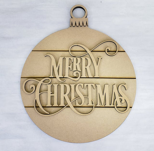 Merry Christmas Hanger Unfinished MDF Kit