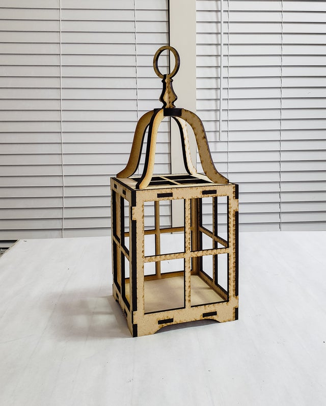 Unfinished Lantern Centerpiece