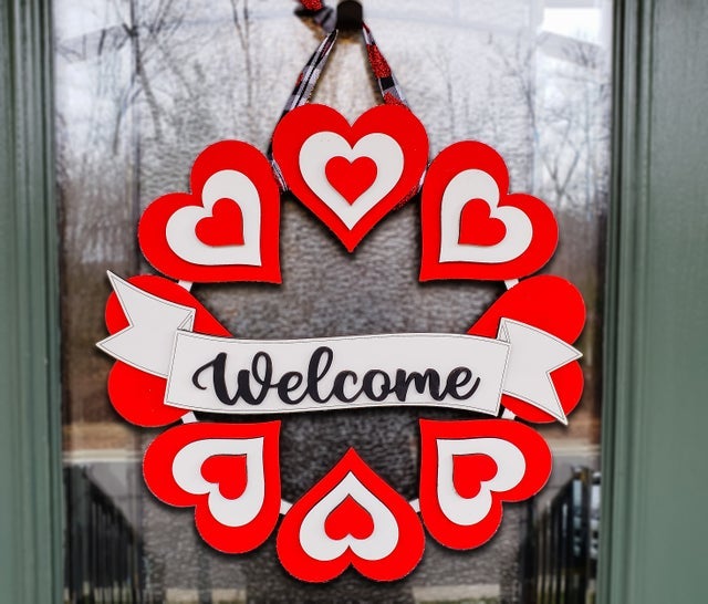 3D 16" Welcome Heart Wreath Unfinished Kit