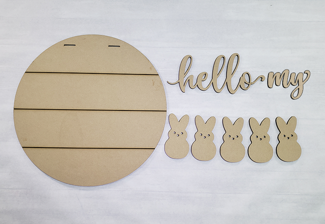 3D hello my Peeps Door Hanger