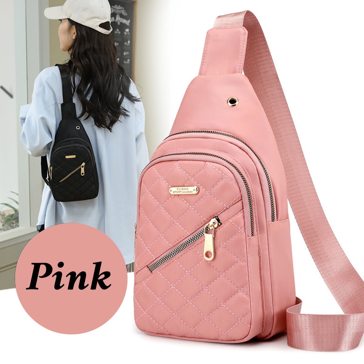 Small Chest Sling Backpack Water Resistant Nylon Shoulder Bag