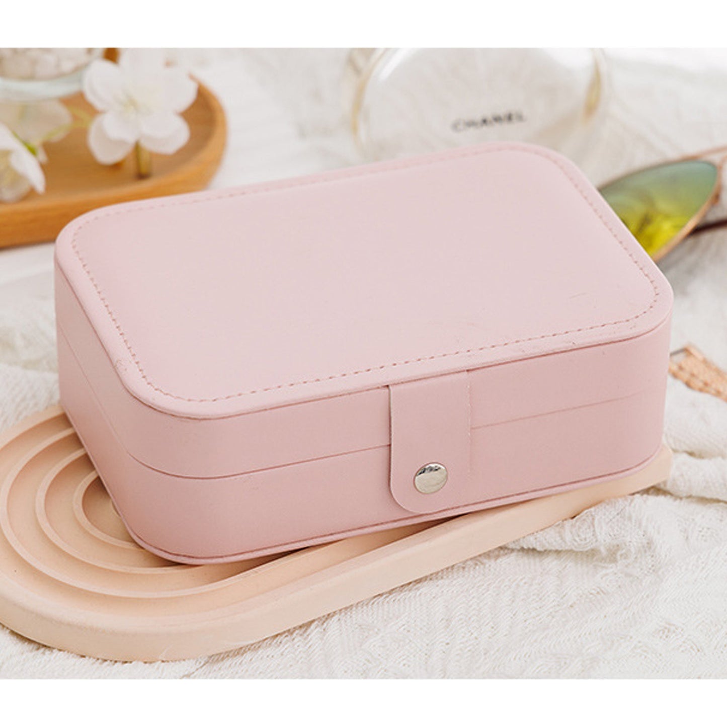 Small Jewelry Organizer Box Travel Case for Rings and Earrings