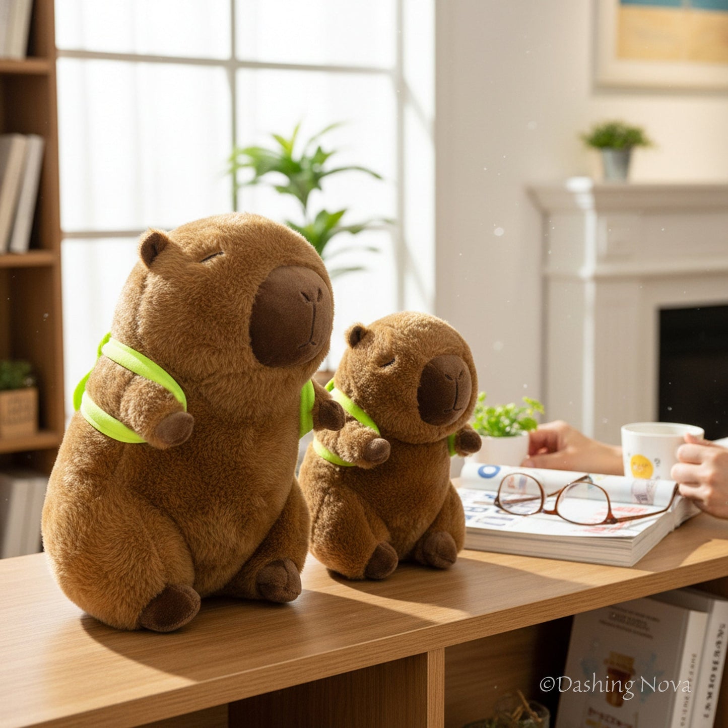 Soft Capybara Plush Toy with Turtle Backpack – Kid-Friendly Gift