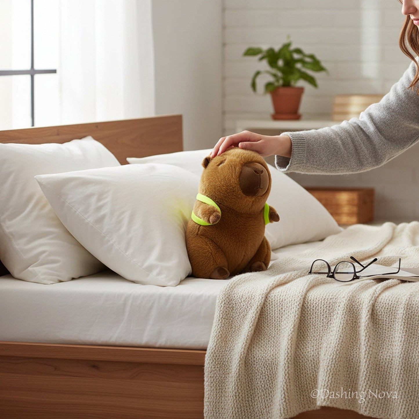 Soft Capybara Plush Toy with Turtle Backpack – Kid-Friendly Gift