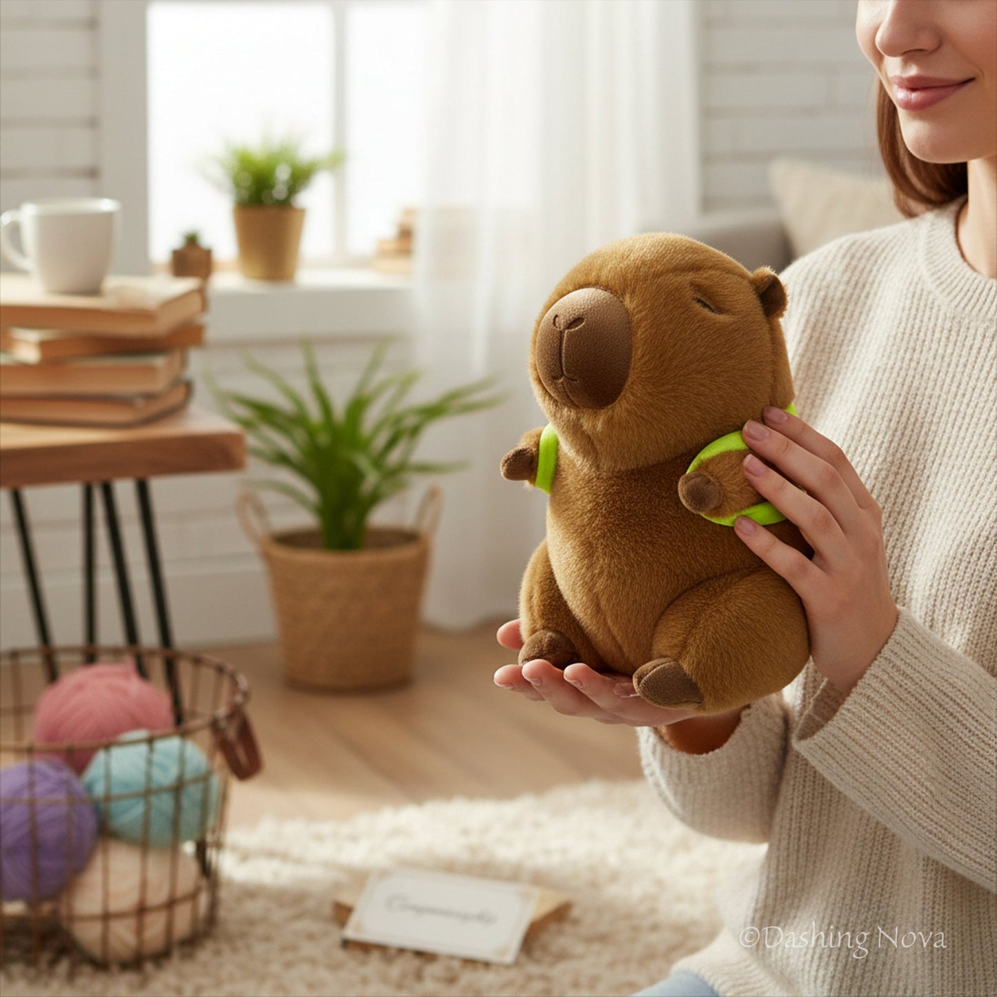 Soft Capybara Plush Toy with Turtle Backpack – Kid-Friendly Gift