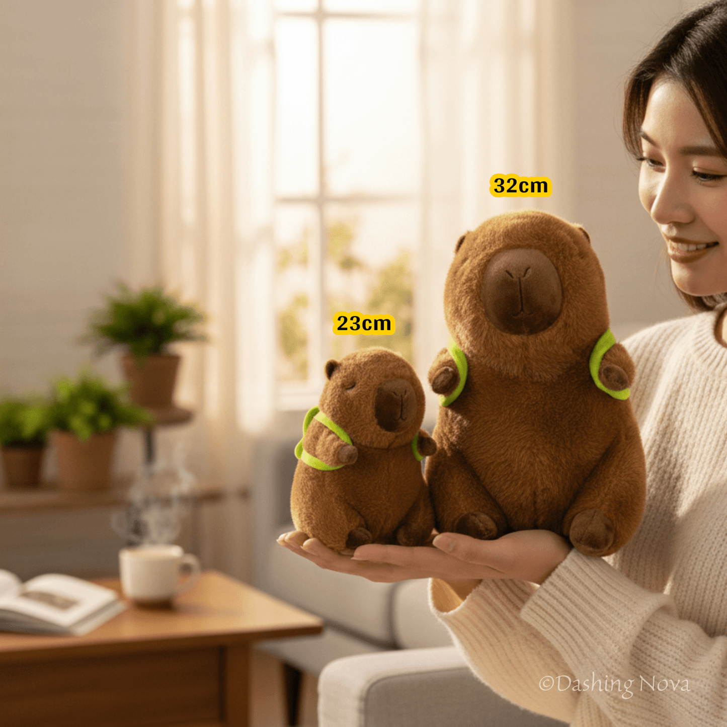 Soft Capybara Plush Toy with Turtle Backpack – Kid-Friendly Gift