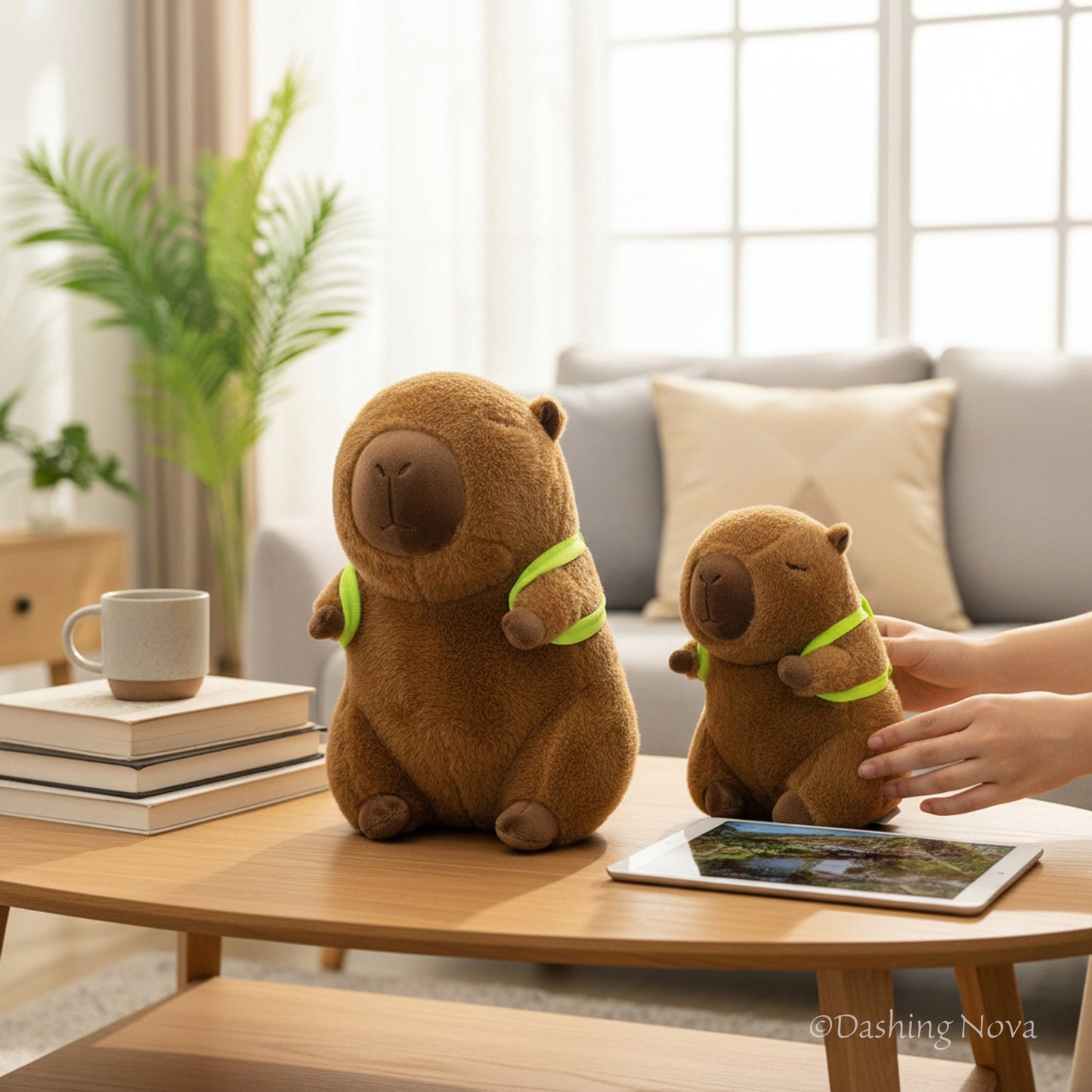 Soft Capybara Plush Toy with Turtle Backpack – Kid-Friendly Gift