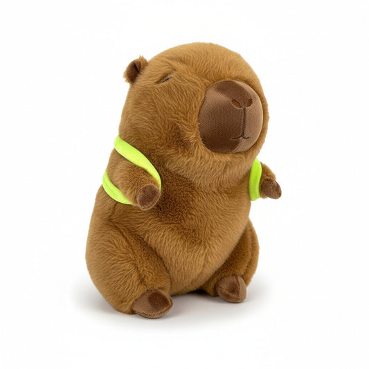 Soft Capybara Plush Toy with Turtle Backpack – Kid-Friendly Gift