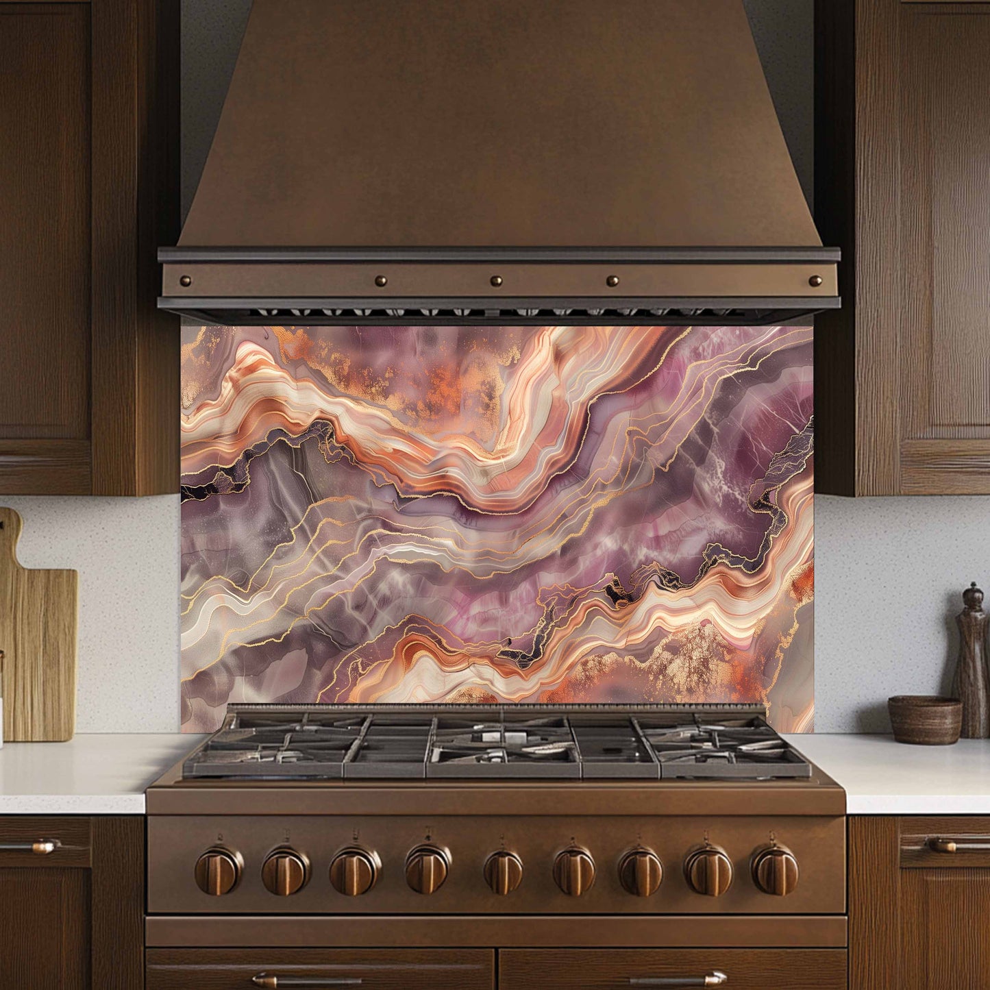Tempered Glass Backsplash – Desert Bloom