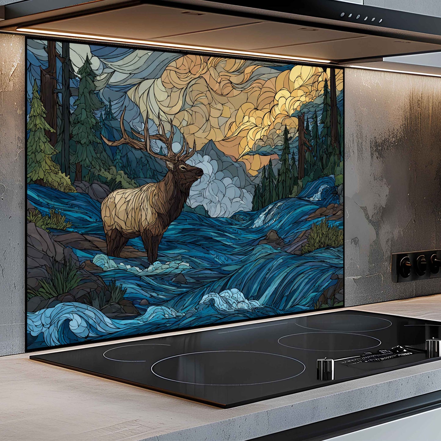 Storm Valley Kitchen Backsplash – Tempered Glass Backsplash For Nature Lovers