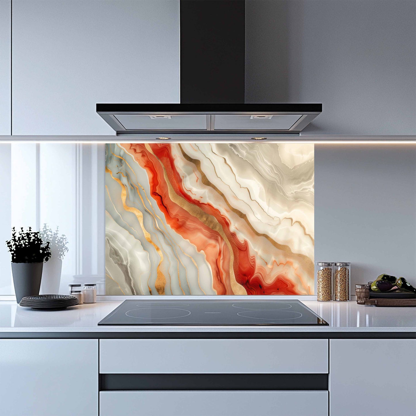 Kitchen Glass Backsplash – Sahara Flame