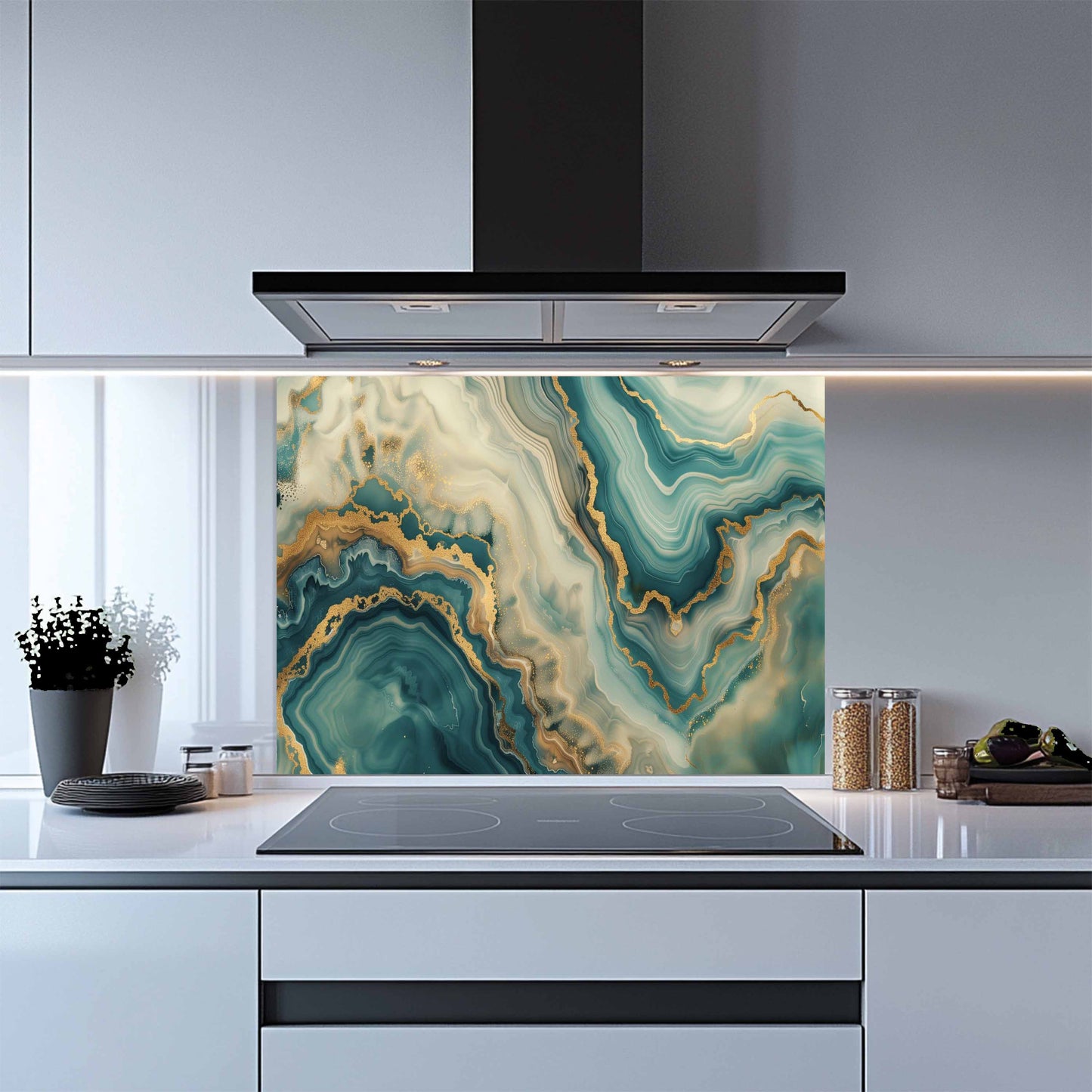 Kitchen Glass Backsplash – Ocean Agate