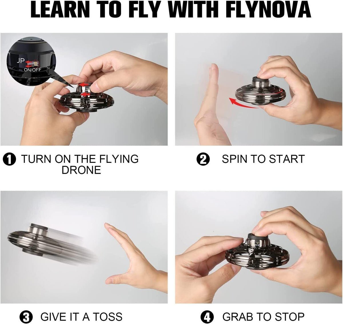 Flying Spinner Drone Toy – Rechargeable Mini UFO with Lights