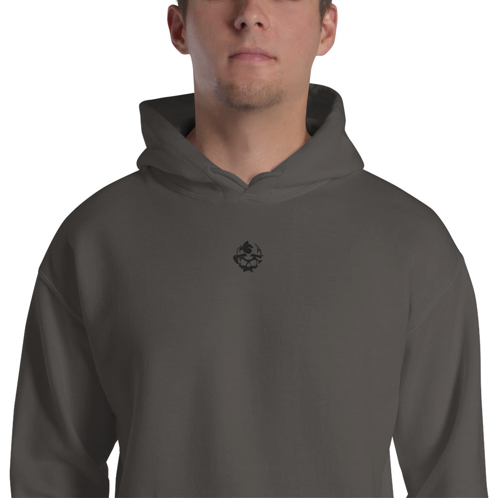Embroidered Skull Logo Pullover Hoodie